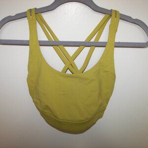 Lululemon women's cropped exercise racerback top size M yellow VG+ condition